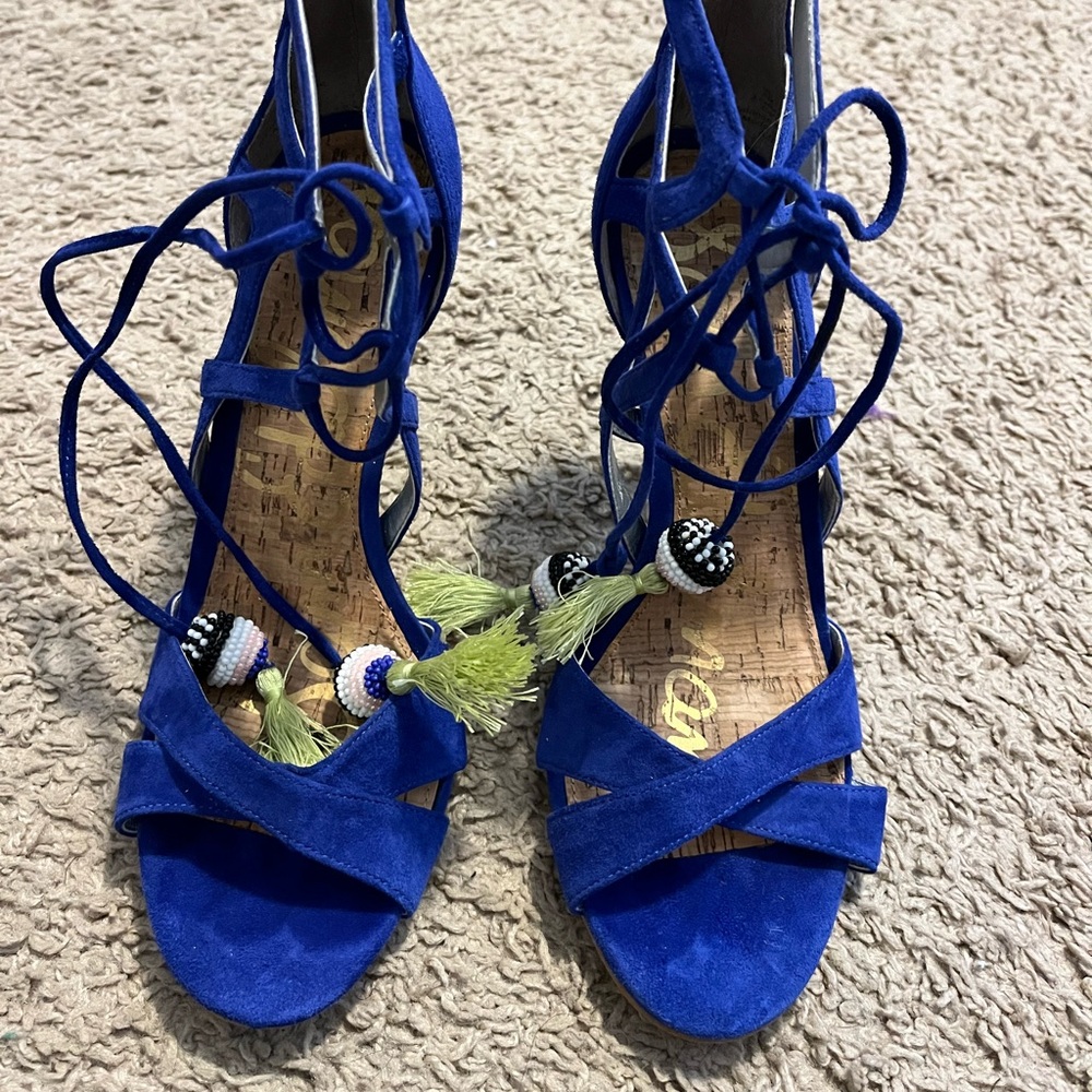 sam edelman heels blue size 8